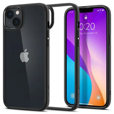 Coque Spigen Iphone 14 Antichoc Transparent Bord Noir
