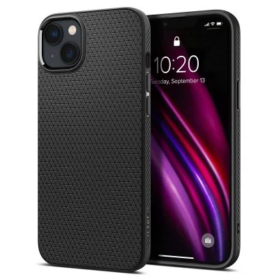 Coque Spigen Iphone 14 Motif Géométrique Noir Mat