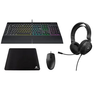 Corsair K55 PRO RGB Clavier - M55 Souris - HS35 V2 Casque - MM250 XL Noir