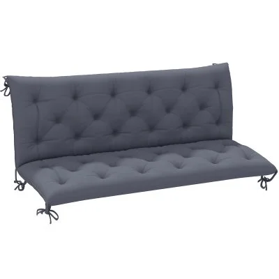 Coussin banc de jardin 3 places gris