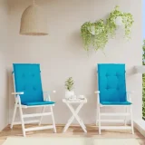VIDAXL Coussin de chaise de jardin 2 pcs Bleu 120 x 50 x 3 cm Bleu