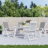 VIDAXL Coussin de chaise de jardin 4 pcs Gris 120 x 50 x 3 cm - Gris
