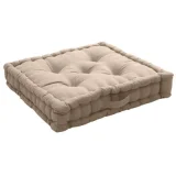 GENERIQUE Coussin de Sol 50 x 50 x 10 cm lola 100% coton - beige naturel