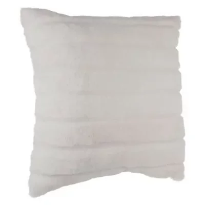 Coussin déhoussable en Fourrure Blanche 45 x 45 cm