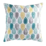 Coussin Passepoil polyester imprime Modele Palpito Blanc 60 x 60 cm