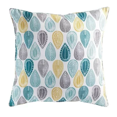 Coussin Passepoil polyester imprime Modele Palpito Blanc 60 x 60 cm