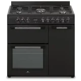 CONTINENTAL EDISON Cuisiniere piano gaz 3 fours électriques cecp903fb - 5 feux - noir - largeur 90 cm