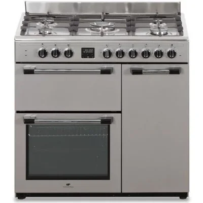 Cuisiniere piano gaz 3 fours électriques cecp903fix 5 feux - inox - largeur 90 cm
