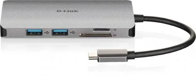 D-link d-link usb-c 8-en-1 hdmi sd /microsd noir
