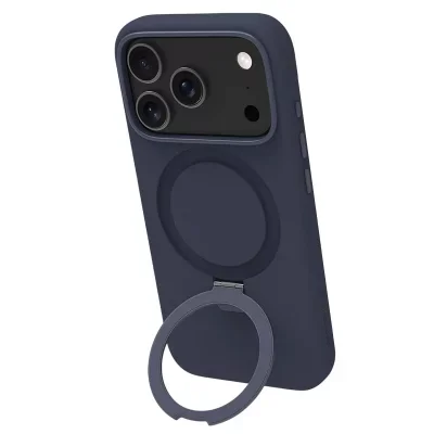 DBRAMANTE1928 Coque MagSafe pour iPhone 17 Pro Roskilde Kickstand avec Anneau Support Bleu marine