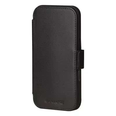DBRAMANTE1928 Étui Folio pour iPhone 17 en Slim Cuir Copenhagen avec Porte-Cartes Noir