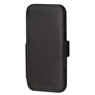 DBRAMANTE1928 Étui Folio pour iPhone 17 Pro en Slim Cuir Copenhagen avec Porte-Cartes Noir