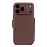 DECODED Étui Folio pour iPhone 17 Pro MagSafe en Cuir avec Coque Détachable Marron foncé