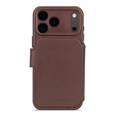 Decoded Étui Folio pour iPhone 17 Pro MagSafe en Cuir avec Coque Détachable Marron foncé