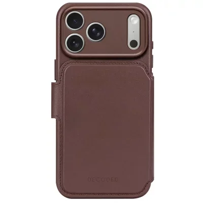 Decoded Étui Folio pour iPhone 17 Pro Max MagSafe en Cuir avec Coque Détachable Marron