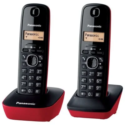 Dect panasonic tg1612 duo noir-rouge Panasonic