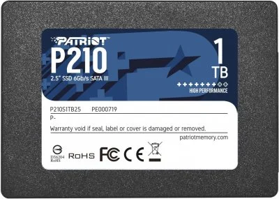 Disque Dur SSD Interne P210S1TB25 1To 2.5 500Mo/s SATA 6.0Go/s Noir