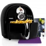 DURONIC AF1 -B Friteuse à air chaud sans huile de couleur noire + Livre de recettes gratuit