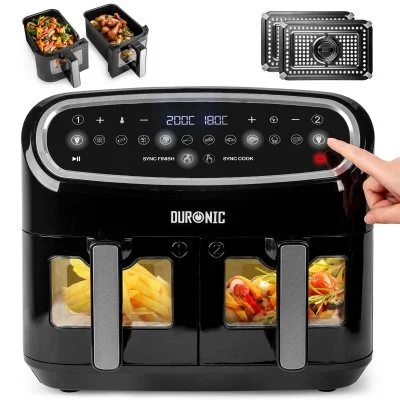 Duronic AF24 friteuse Double 10 L Autonome 2400 W Friteuse d'air chaud Noir
