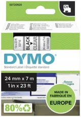 DYMO D1 - Standard Étiquettes - Noir sur transparent - 24mm x 7m