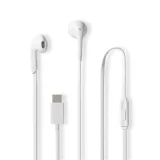 NEDIS Ecouteurs Filaires 3.5mm avec Micro et Contrôle du Volume 1.2m Blanc