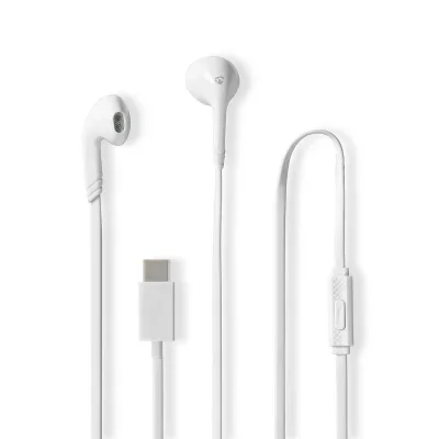 Ecouteurs Filaires 3.5mm avec Micro et Contrôle du Volume 1.2m Blanc