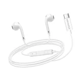 MAYAXESS Ecouteurs Filaires USB-C pour Samsung Galaxy A55 avec Micro Blanc