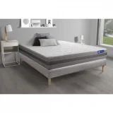 ACTISOM Ensemble 120x190 Matelas Mémoire de forme Sommier kit Gris