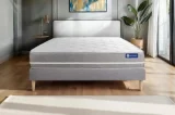 ACTISOM Ensemble 140x190 Matelas Mémoire de forme Sommier kit Gris