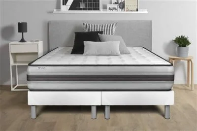 Ensemble Matelas Sommier 2x90x200 cm - Vitalpower Recover Blanc