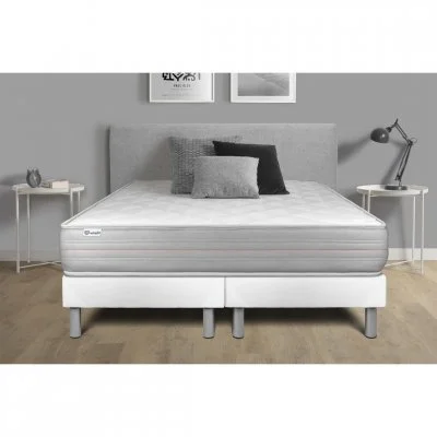 Ensemble matelas sommier vitalmemo 180 x 200 cm - Couleur: Gris - Gris