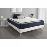 ACTISOM Ensemble sommier matelas 90x200 Actimemo max Mémoire de forme - 26 cm - Ferme - sommier kit Blanc
