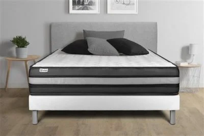 Ensemble VITALPOWER ZEN 200 x 200 cm sommier Kit blanc