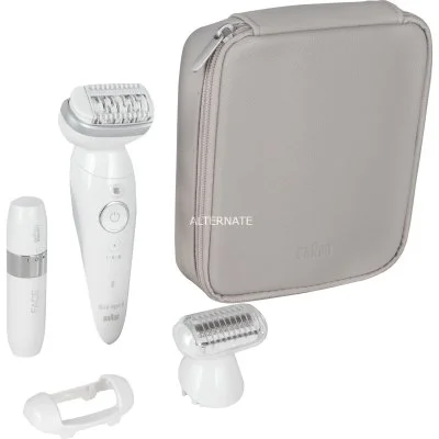 Epilateur électrique Braun Epilateur Silk Epil 9 SES9-341 BLANC-ARGENT