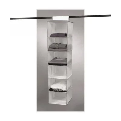 Etagere souple pour pulls WOS blanche a 6 niveaux 30x30x128 cm