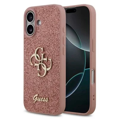 Etui Guess Fixed Glitter Big 4G pour iPhone 17 rose - Neuf