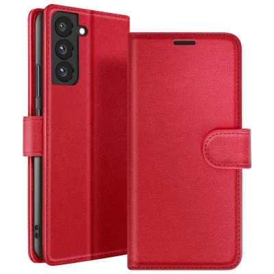 Etui Portefeuille pour Samsung Galaxy S22 Support et Languette Zanaé Rouge