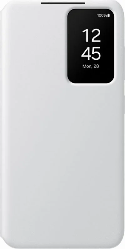 Etui Smart View avec porte-carte pour Galaxy S24 Gris Clair