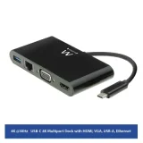 EWENT - Station d'accueil - USB-C 3.2 Gen 1 - VGA, HDMI - GigE