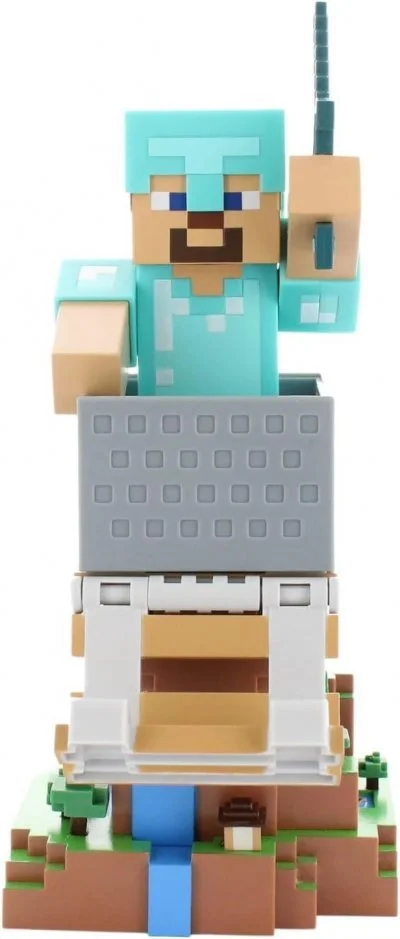 Exquisite gaming Figurine Minecraft Steve support manette et téléphone