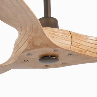 FARO BARCELONA Ventilateur plafond Morea DC, 3 pales brun clair