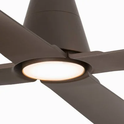 FARO BARCELONA Ventilateur plafond Typhoon L lampe LED IP44 brun