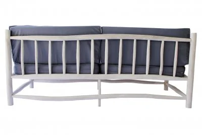 Fauteuil 3 personnes en teck naturel avec coussin tika - Naturel