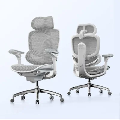 Fauteuil de bureau ergonomique C300 V2 - Accoudoirs 8D - Maille respirante - Gris