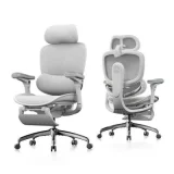 Fauteuil de bureau ergonomique C300 V2 - Accoudoirs 8D - Maille respirante - Repose-pieds - Gris