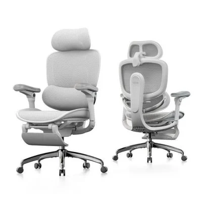 Fauteuil de bureau ergonomique C300 V2 - Accoudoirs 8D - Maille respirante - Repose-pieds - Gris