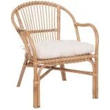 ATMOSPHERA Fauteuil Neta rotin tissu blanc créateur d'intérieur - Blanc