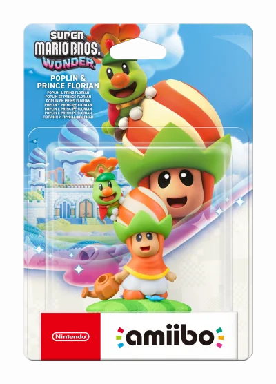 Figurine Amiibo Poplin Et Prince Florian (super Mario Bros. Wonder)