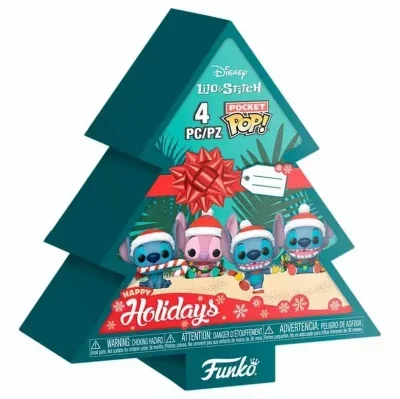 Figurine Funko Pocket Pop Stitch Holiday 4pk Tree box