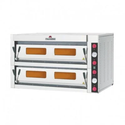 Four à Pizza Electrique Double avec Commandes Mécaniques 12 Pizzas
